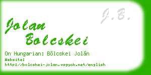 jolan bolcskei business card